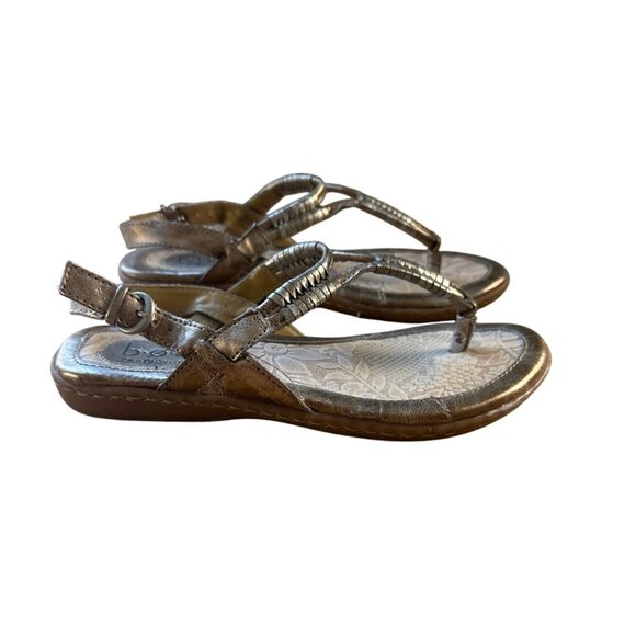 B.O.C Size 6.5 Metallic Gold Thong Casual Sandals With Buckle Closure - Picture 3 of 8
